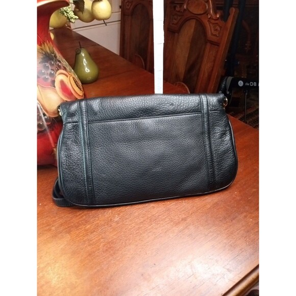 $435+ Auth Tory Burch Black Leather Amanda Foldover Crossbody Bag Beautiful - Picture 11 of 11
